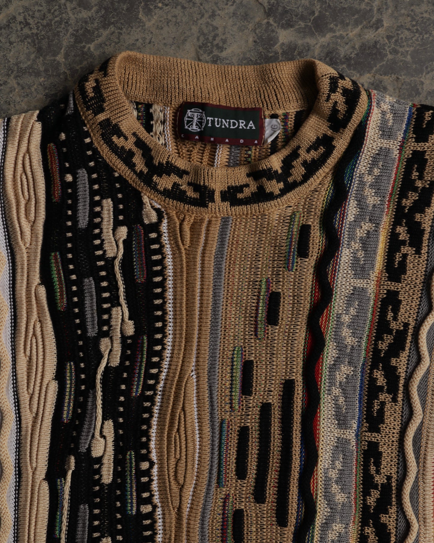 90s Tundra 3D Knit Sweater - L