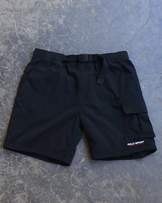 90s Polo Sport Black Nylon Shorts - M