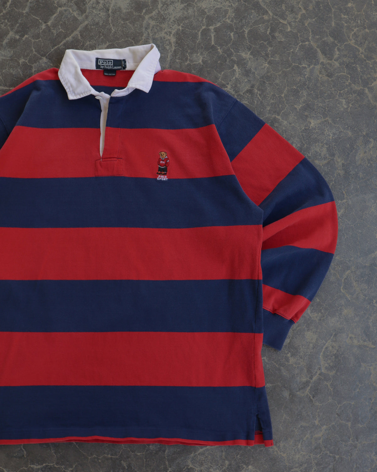 90s Polo Sport Two Tone Striped Long Sleeve Shirt - L