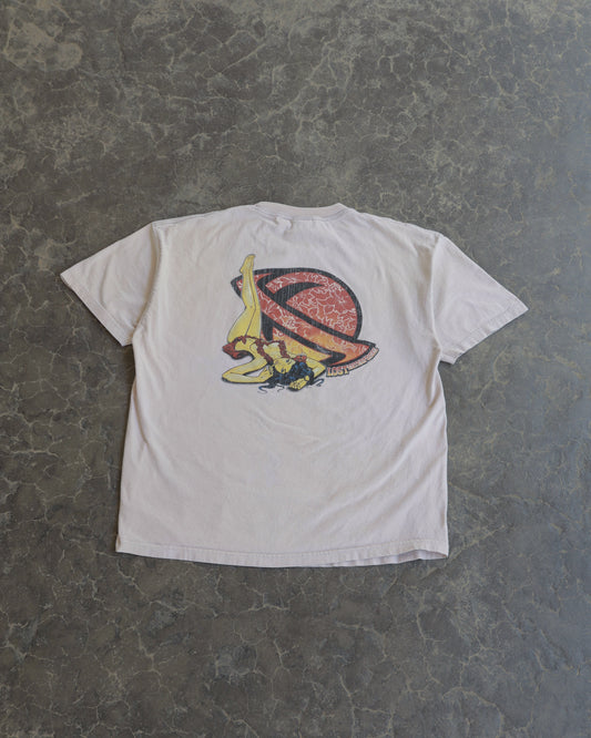 00s Lost Enterprises Hula Girl Cream Tee - L