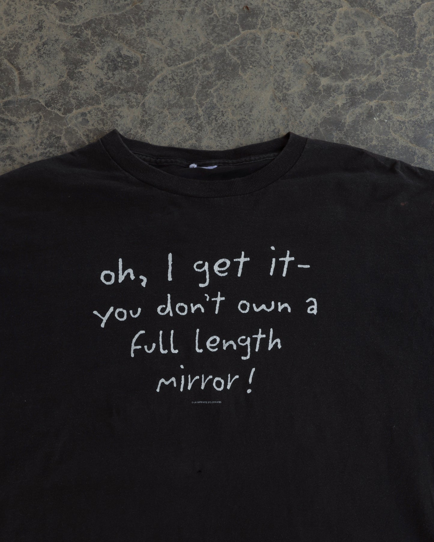 00s Full Length Mirror Faded Quote Tee - XL