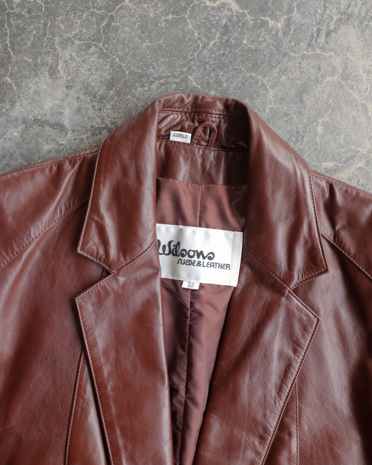 80s Wilson Burgundy Leather Trench Jacket - Women’s 38