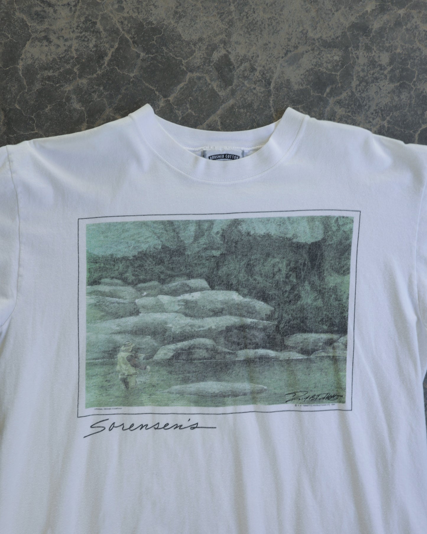 90s Sorensen’s Fishing Art Tee - L