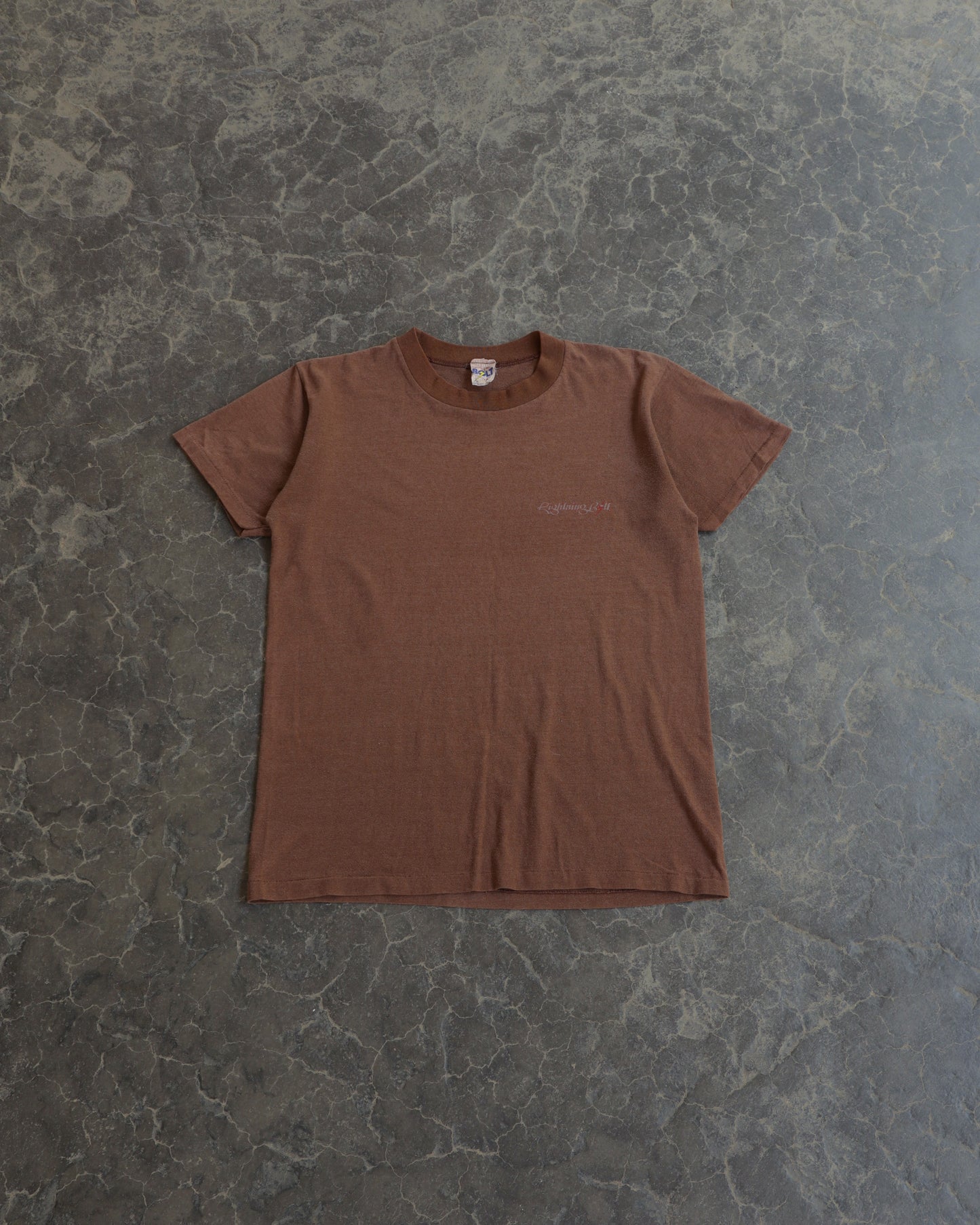 80s Lightning Bolt Brown Surf Tee - M