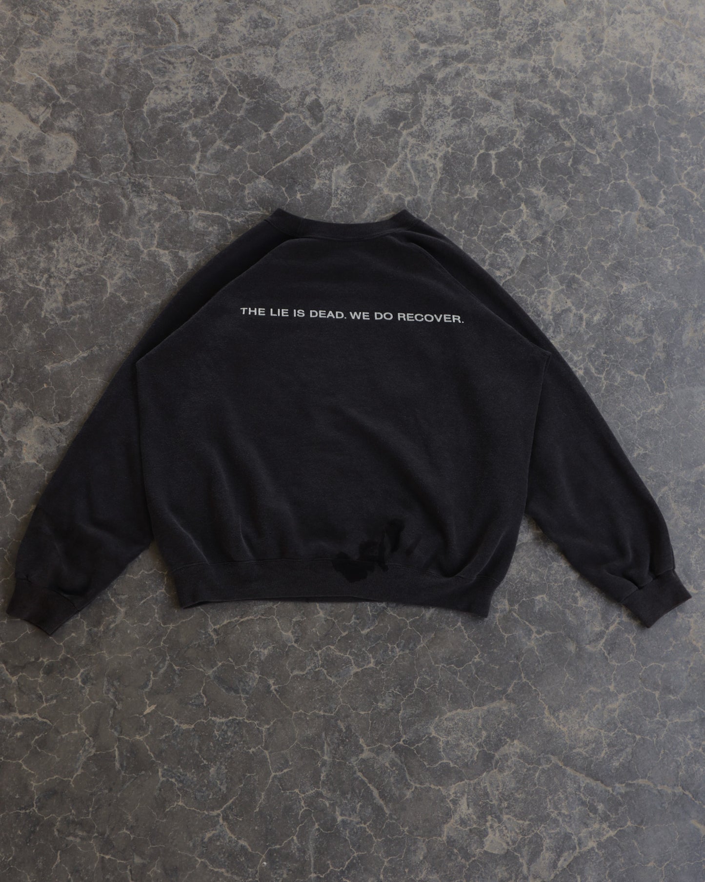 80s Set Them Free Faded Black Crewneck Sweatshirt - L