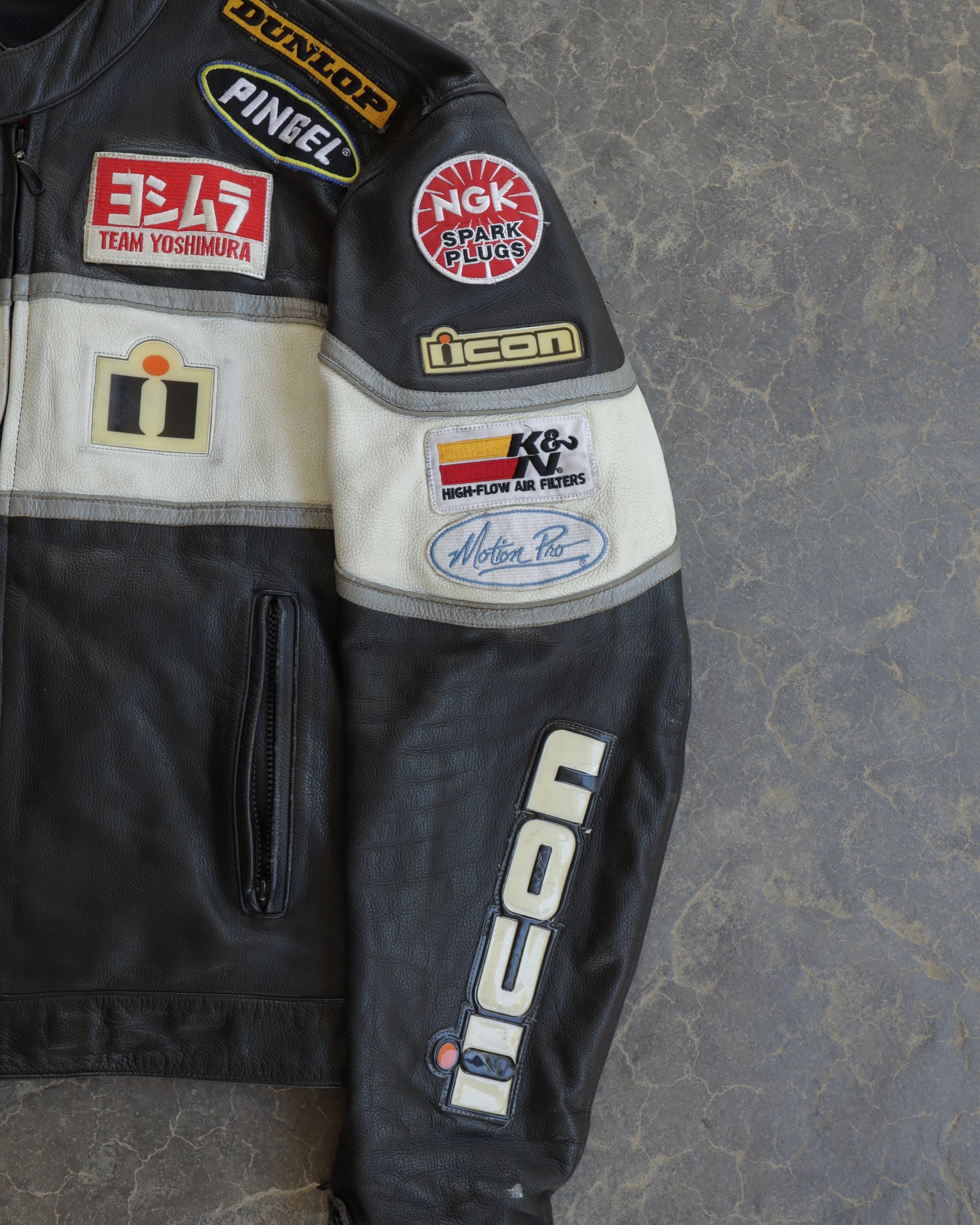 90s ICON Two-Tone Moto Jacket - L