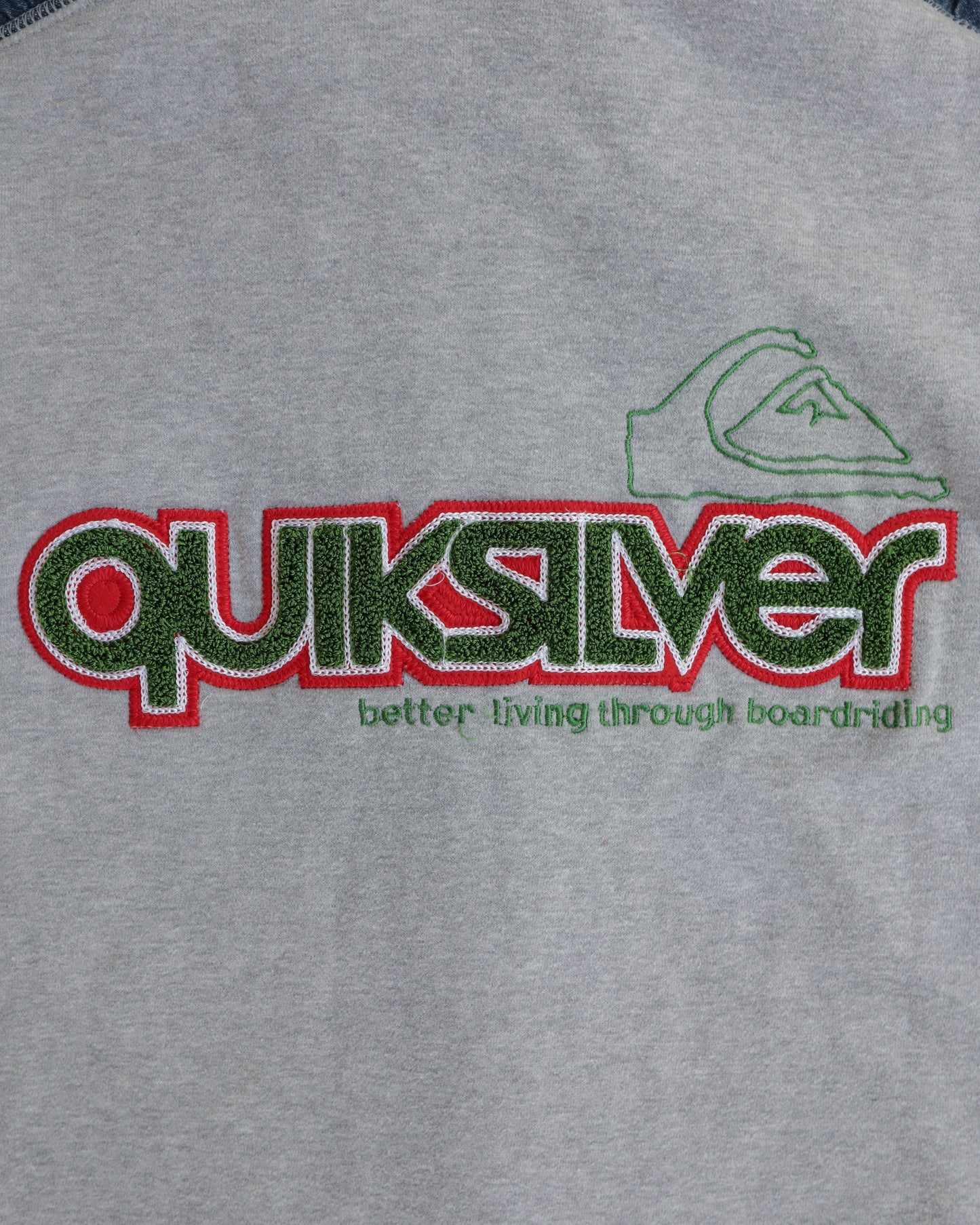 00s Quiksilver Full Zip Grey Hoodie  - XL