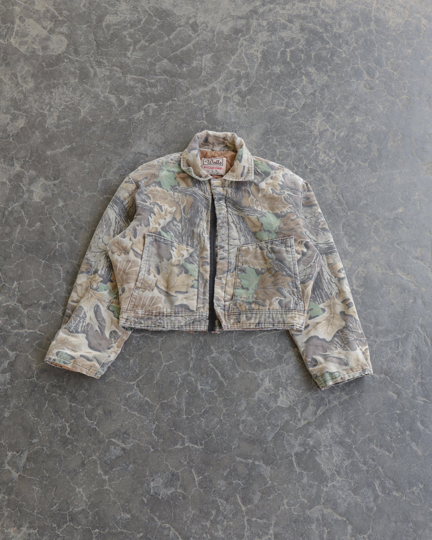 90s Cropped Coverall Walls Insulated Camo Jacket - L