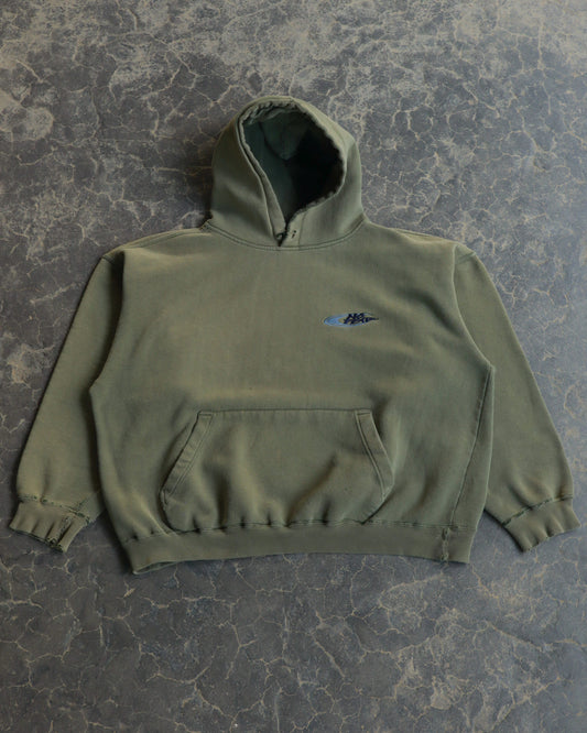 90s No Fear Boxy Distressed Hoodie - L