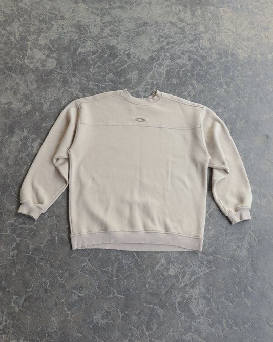 90s Oakley Software O Beige Crewneck - L