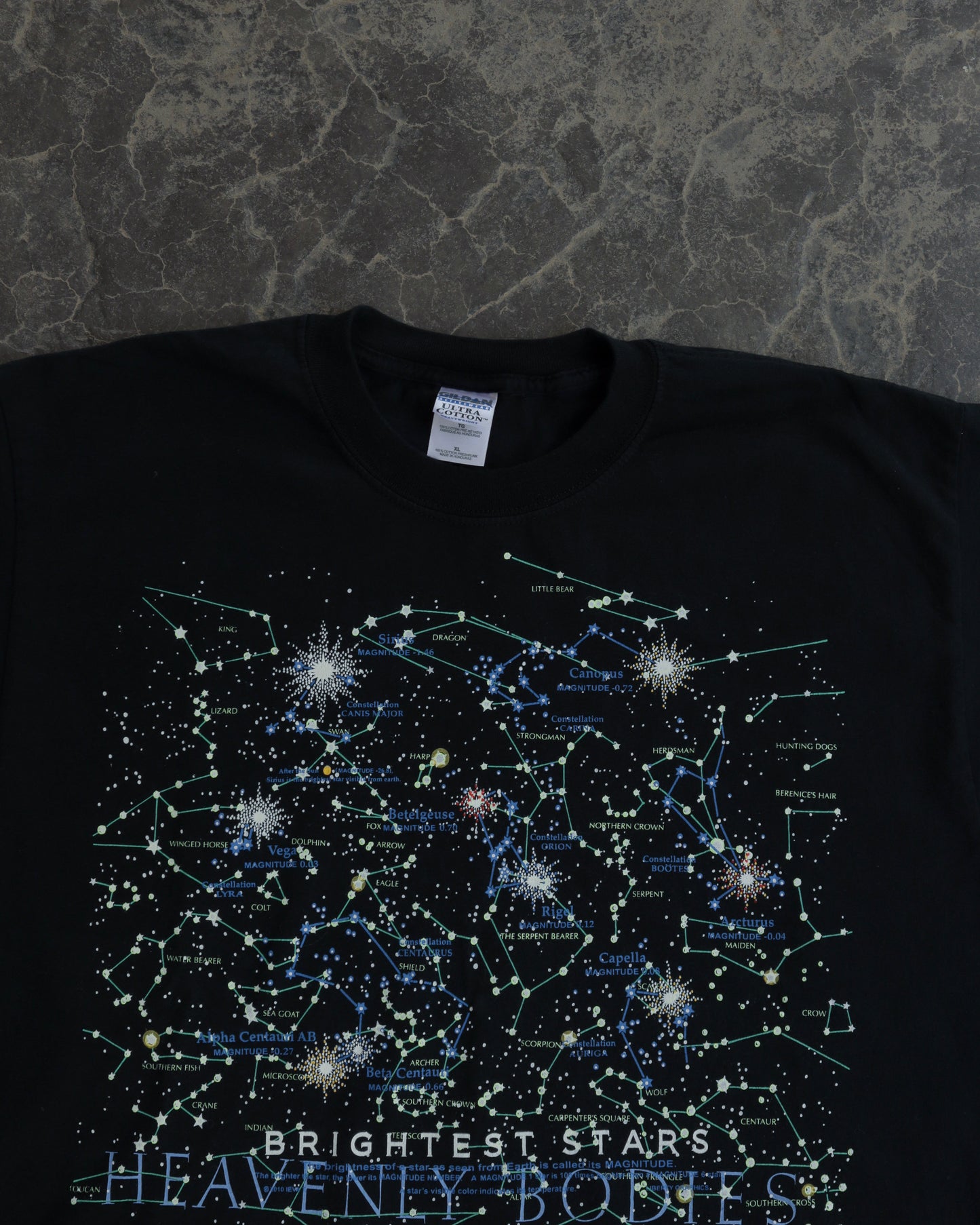 90s Heavenly Bodies Astrology Navy Tee - XL