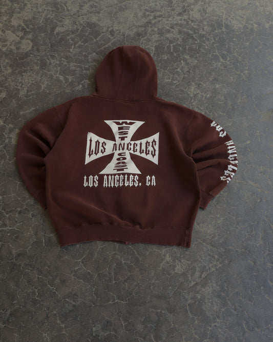 00s West Coast Los Angeles Brown Hoodie - XL