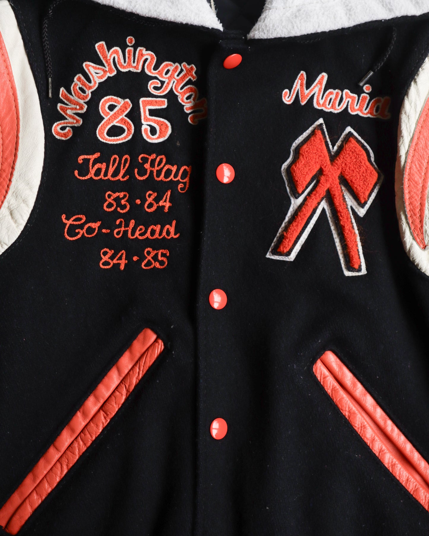 80s Varsity Hooded Cropped Jacket - Women’s M