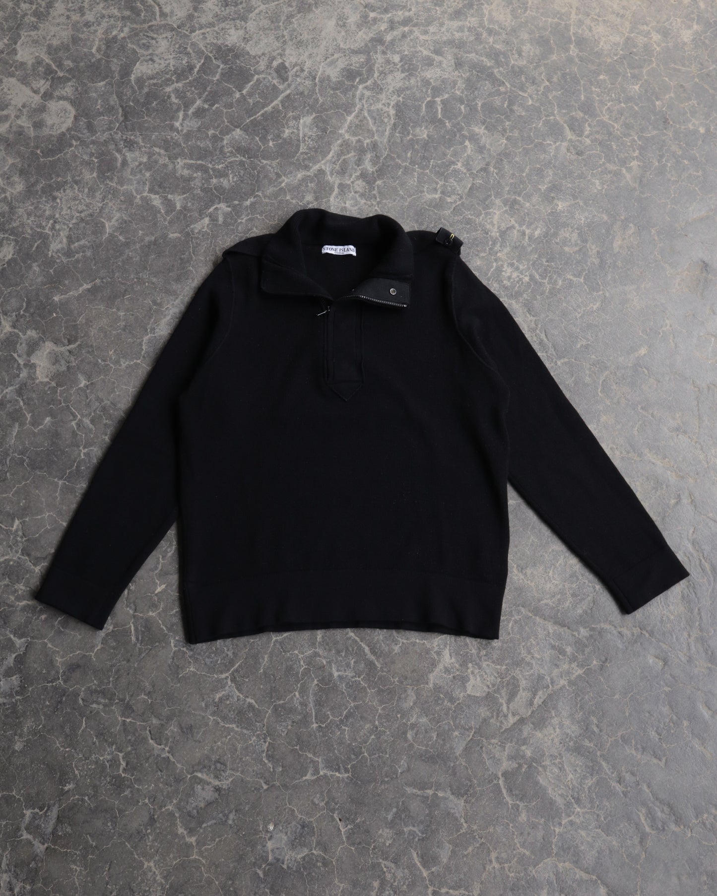 90s Stone Island Quarter Zip Sweatshirt - L