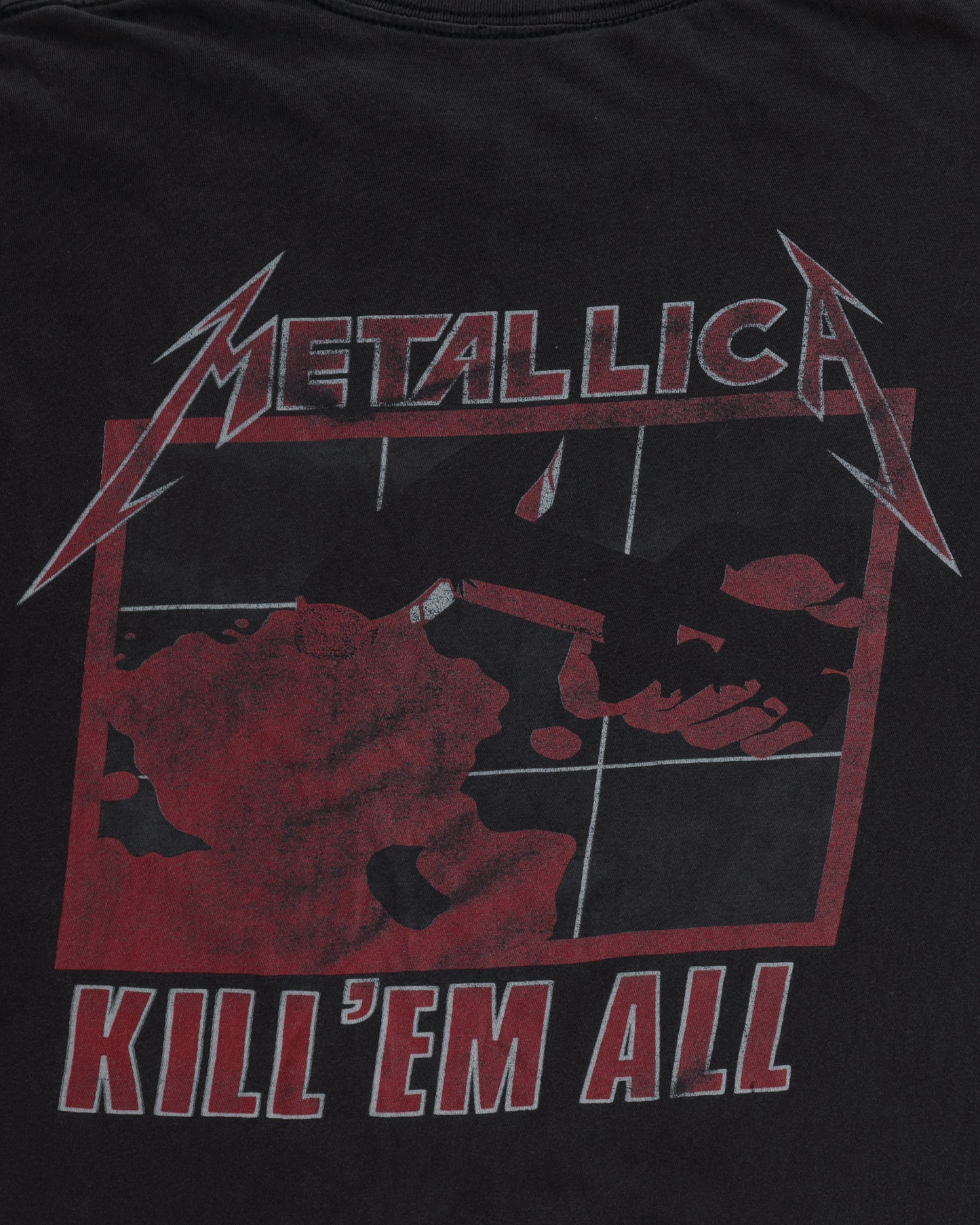 90s Metallica Ride the Lightning Faded Black Boxy Tee - XL