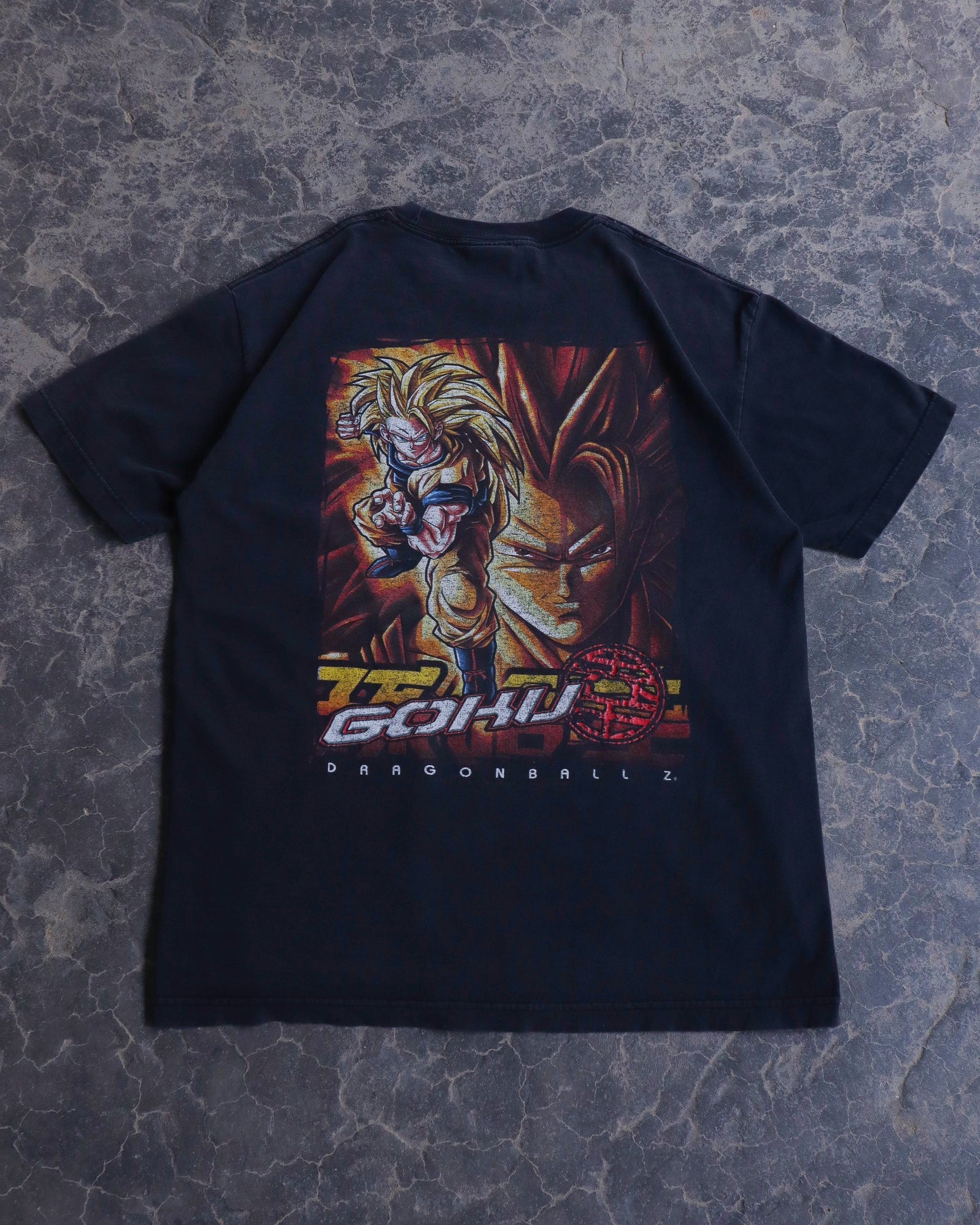 00s DBZ Goku Faded Black Tee - L