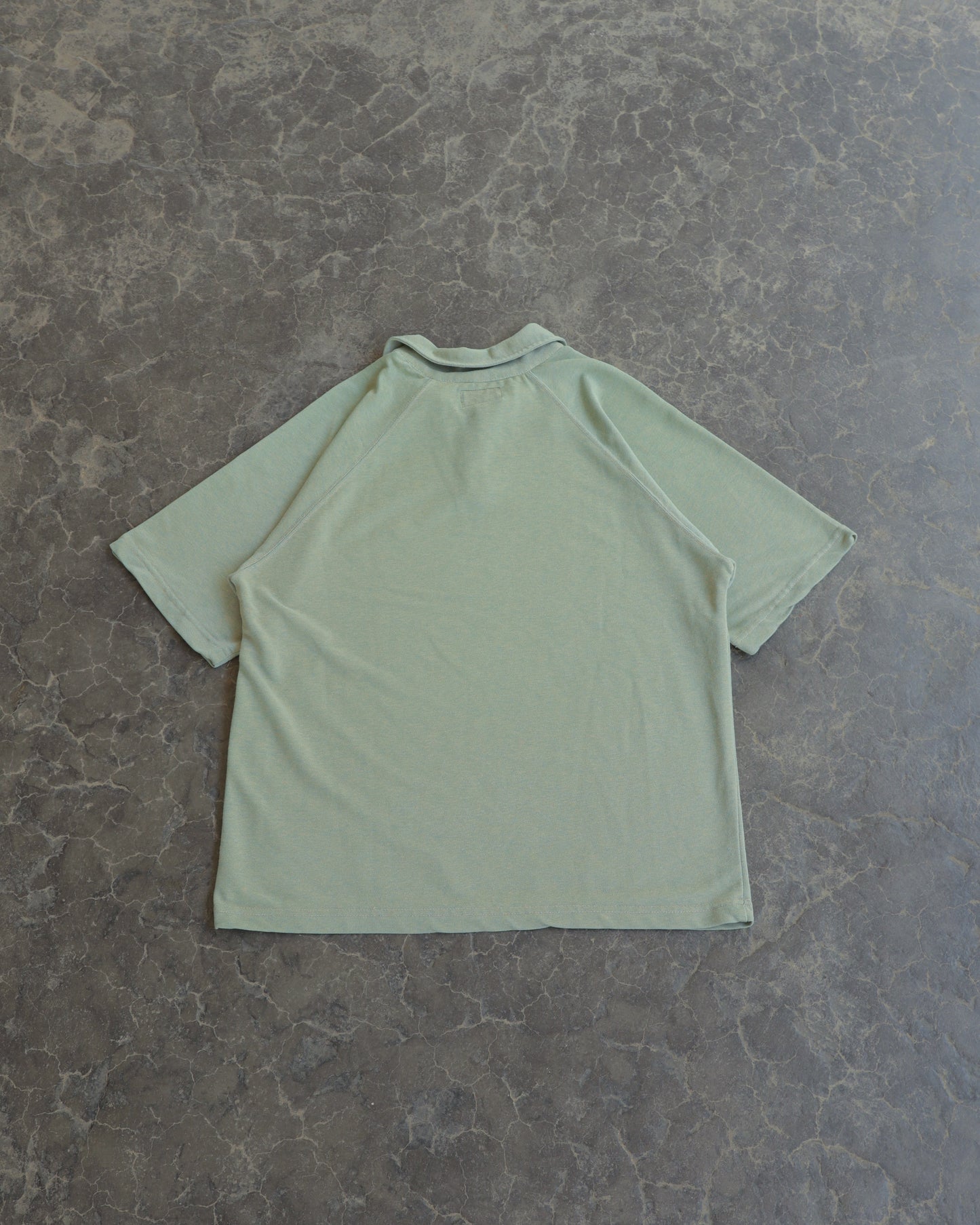 90s Redsand Light Green Polo Zip Shirt - M/L