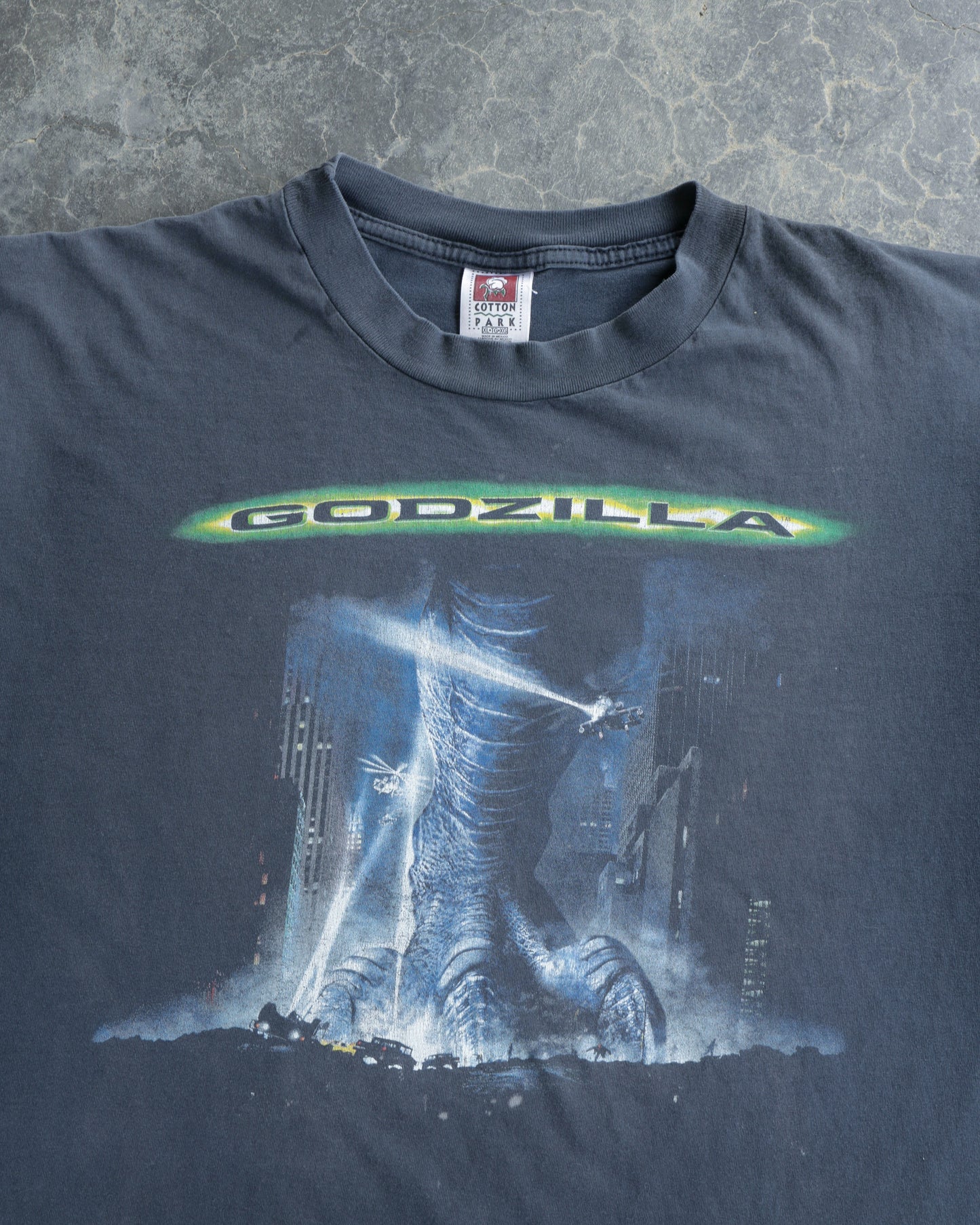 90s Godzilla Faded Black Tee - XL