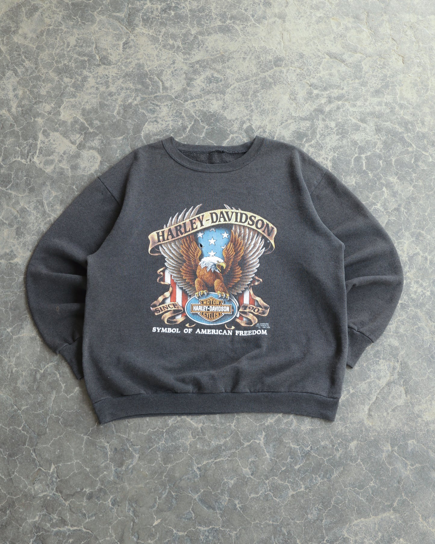 90s Harley Davidson 3D Emblem Crewneck - L