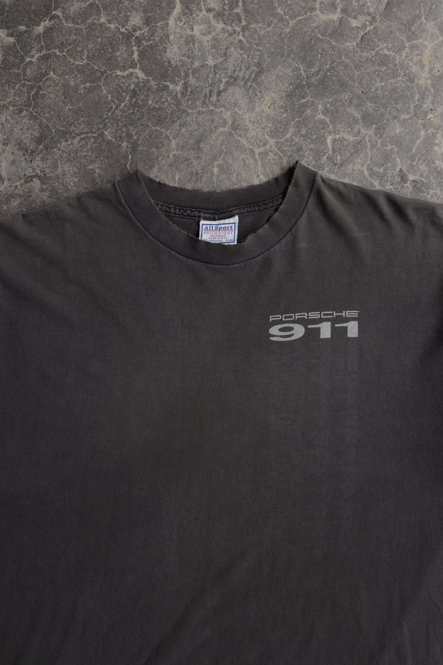 90s Porsche 911 Faded Black Tee - L