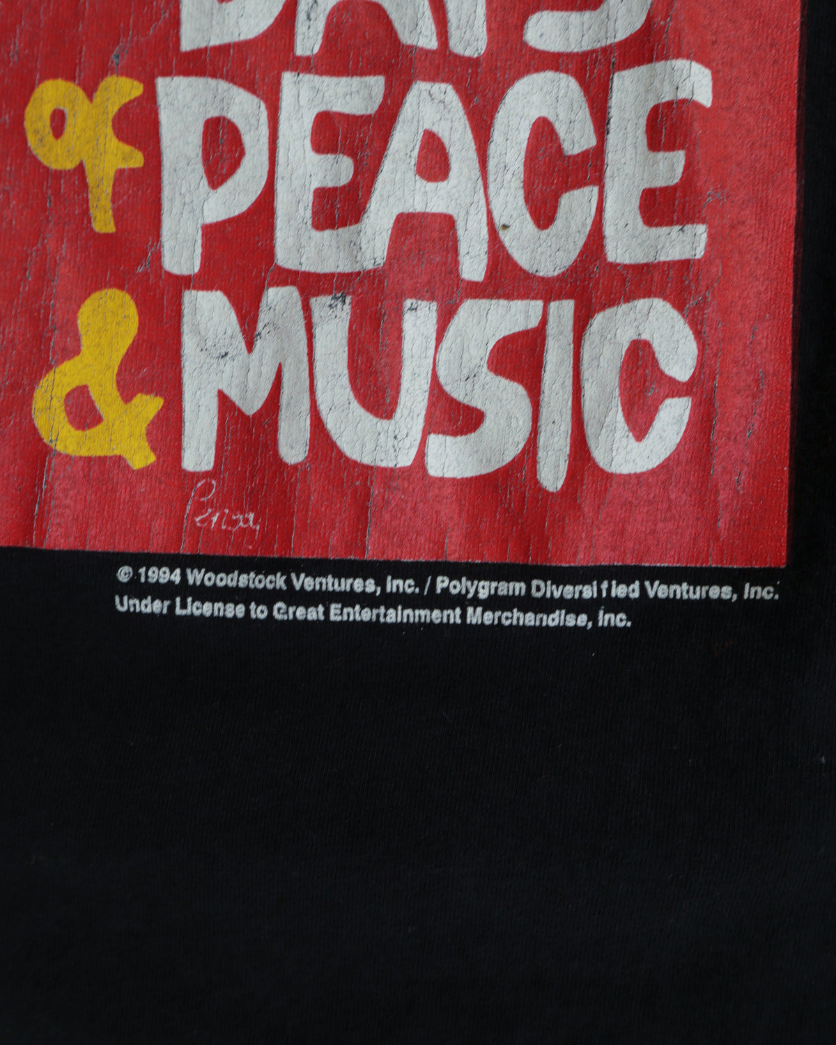 90s Woodstock 94 Black Tee -  L