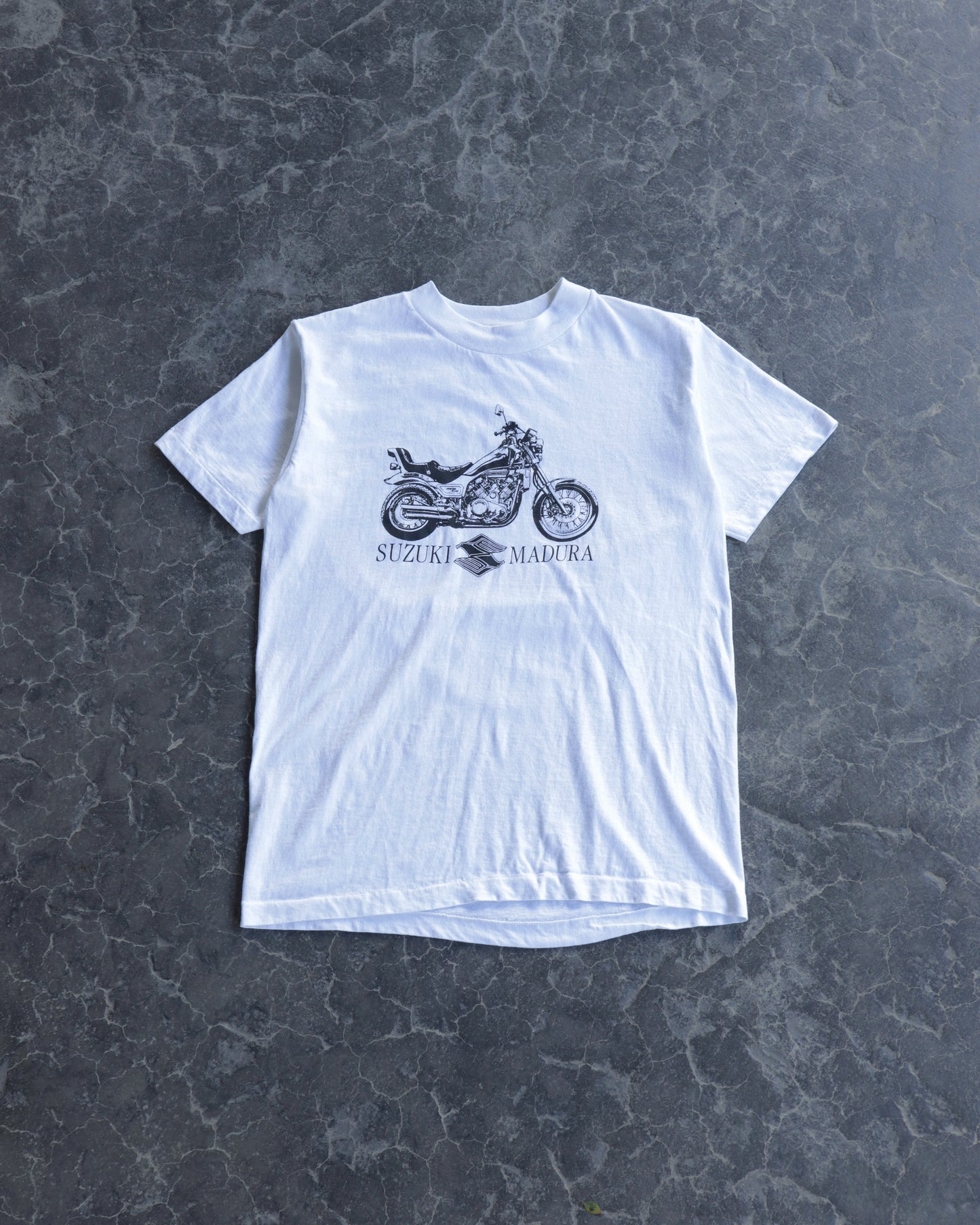 80s Suzuki Motorcycle White T-shirt - M