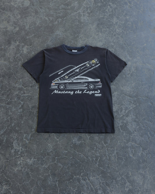 90s Mustang the Legend Faded Black Tee - L