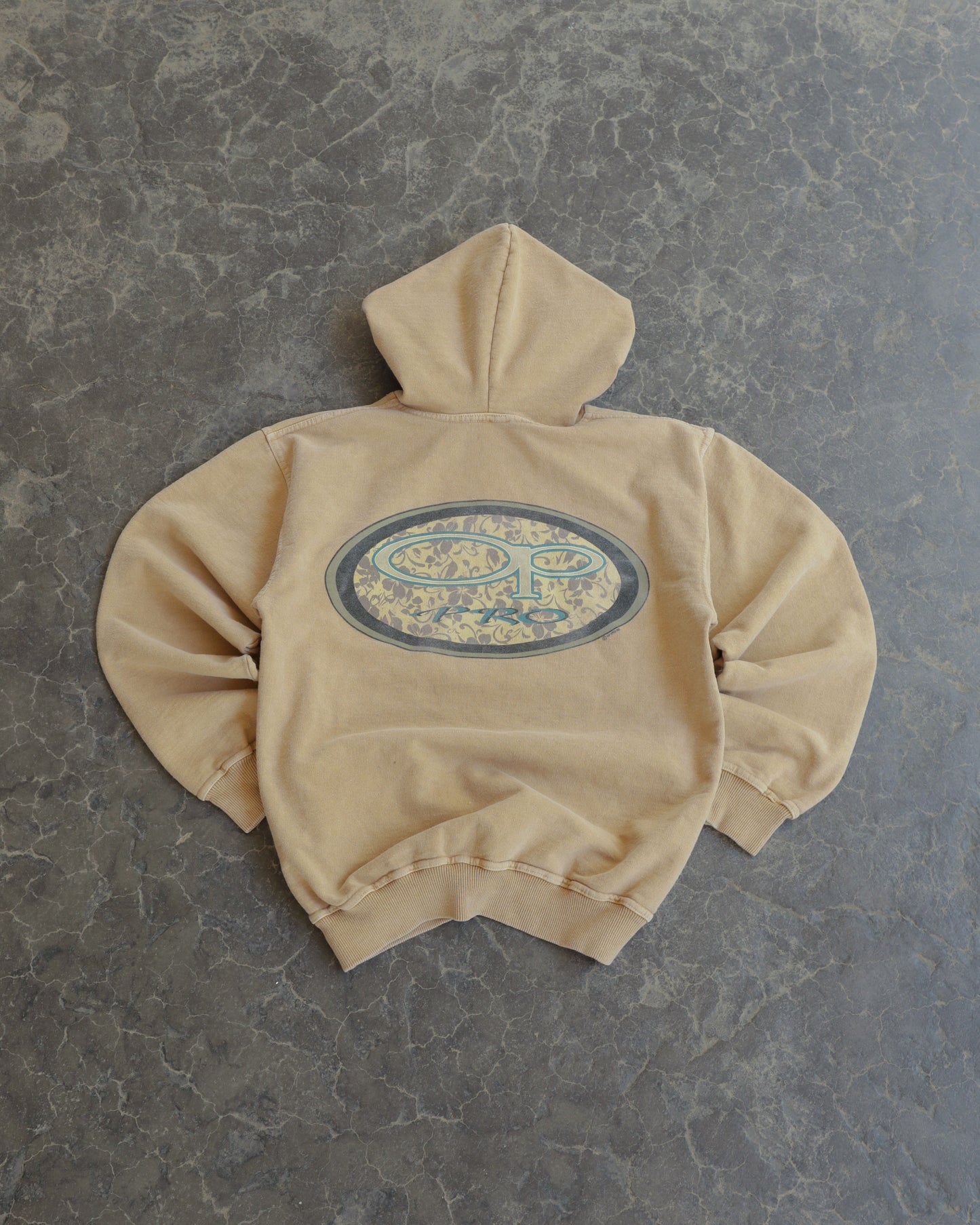 80s Ocean Pacific Pro Tan Boxy Hoodie  - M