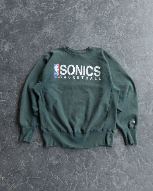 90s Seattle Supersonics Champion Reverse Weave Crewneck Sweatshirt - L