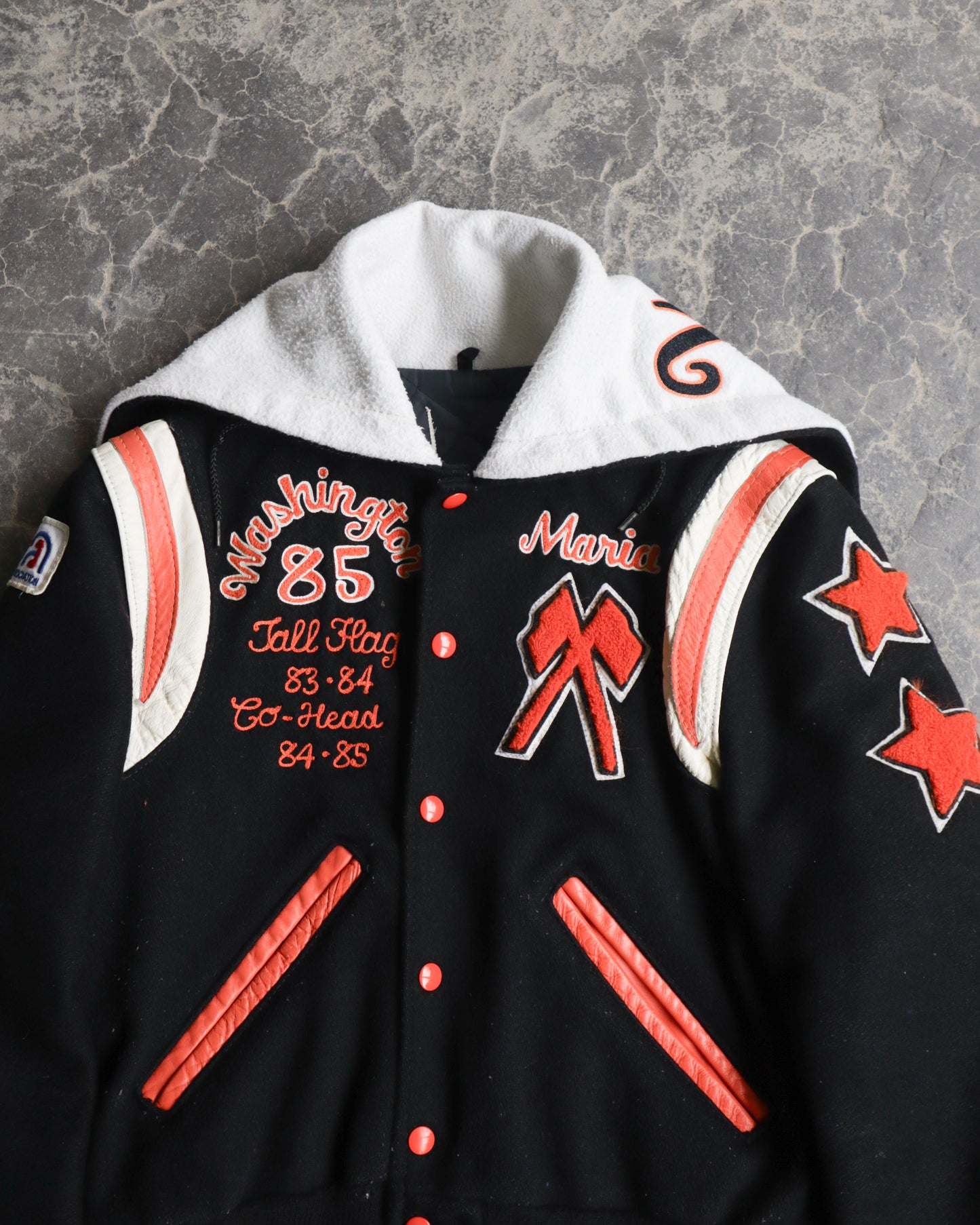 80s Varsity Hooded Cropped Jacket - Women’s M