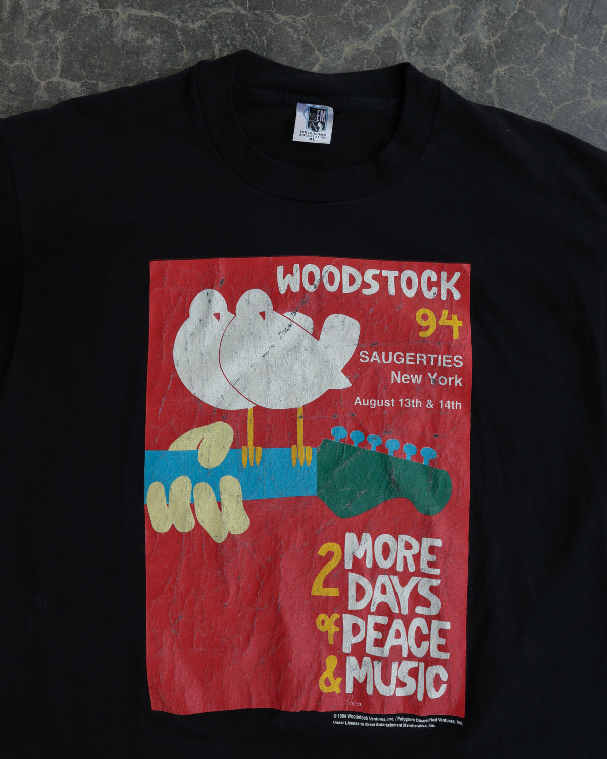 90s Woodstock 94 Black Tee -  L