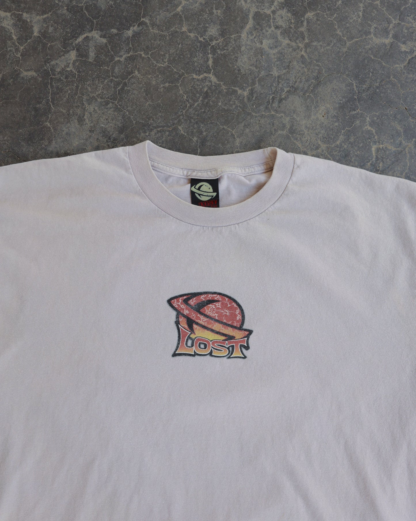 00s Lost Enterprises Hula Girl Cream Tee - L