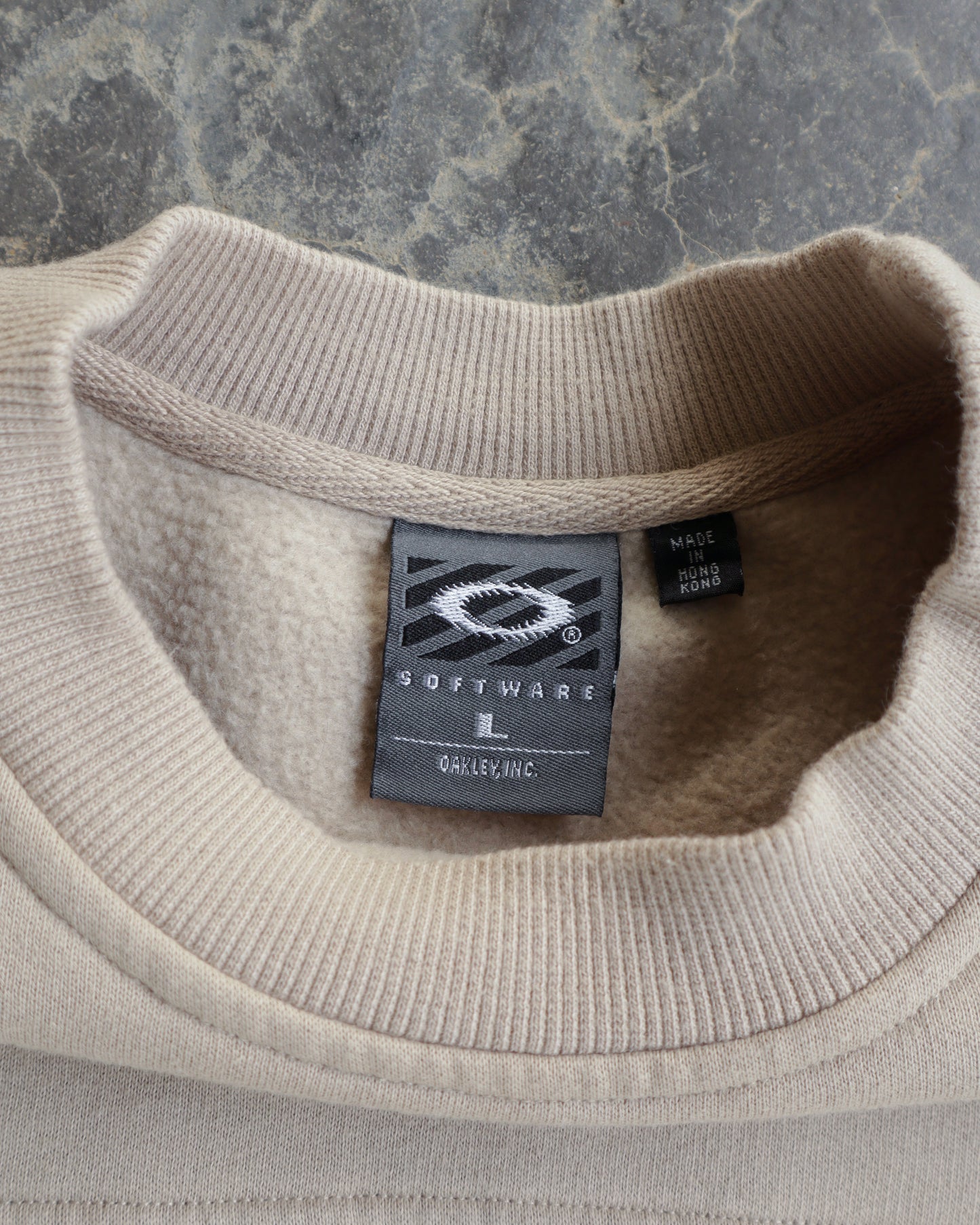 90s Oakley Software O Beige Crewneck - L