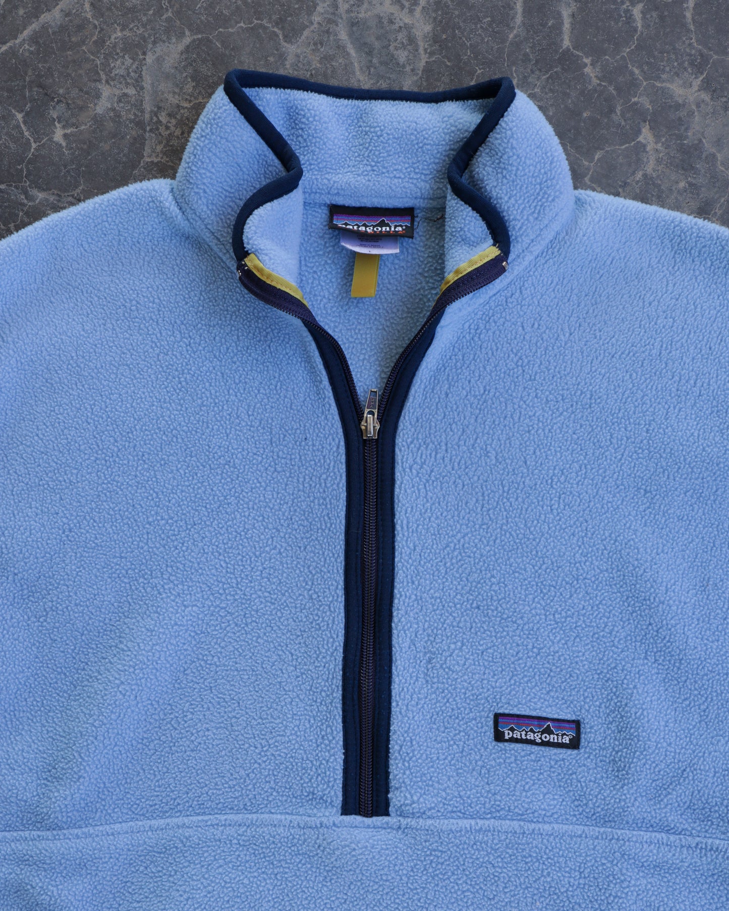 00s Patagonia Synchilla Half Zip Baby Blue Sweatshirt - L
