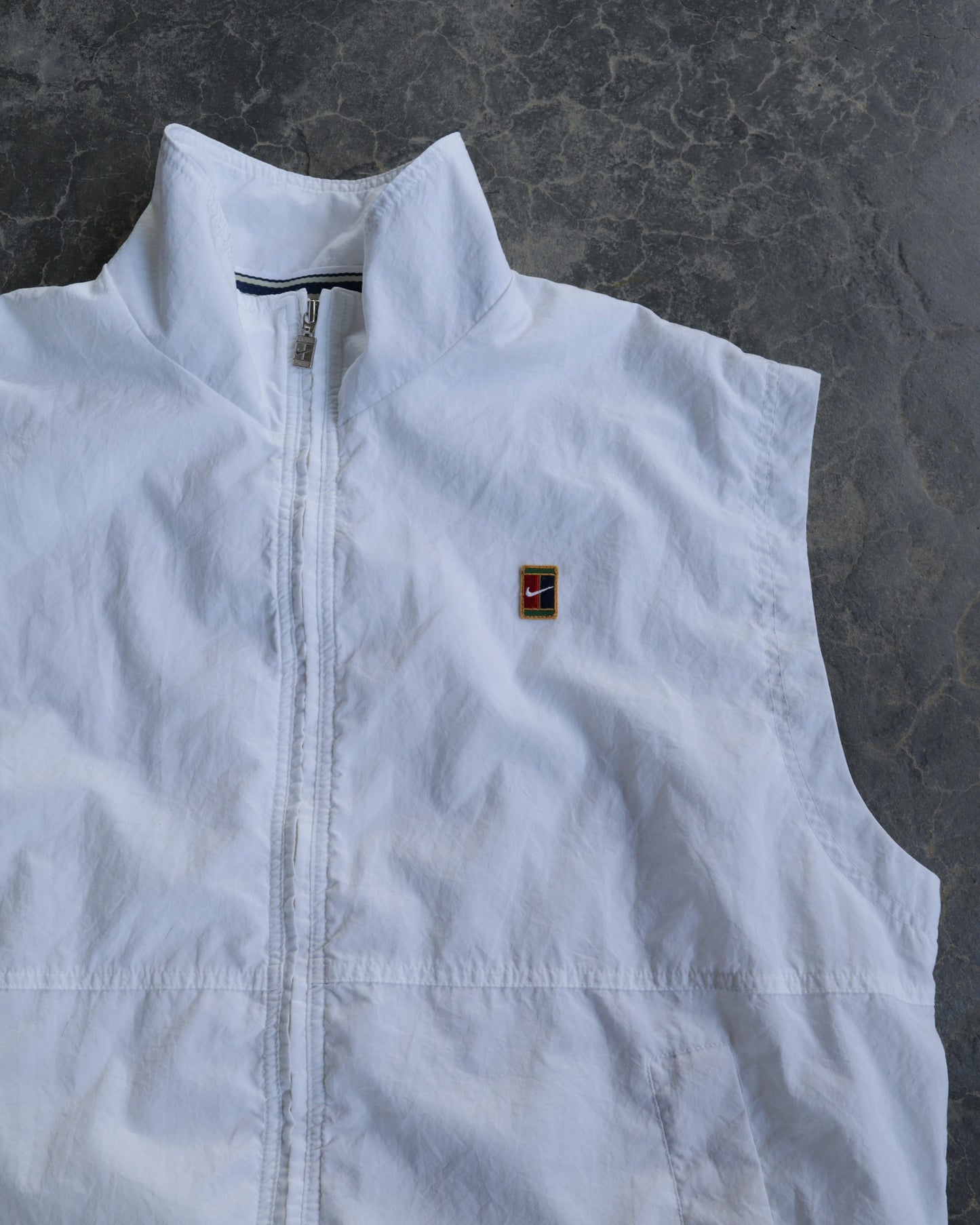 90s Nike Court White Full Zip Vest - L