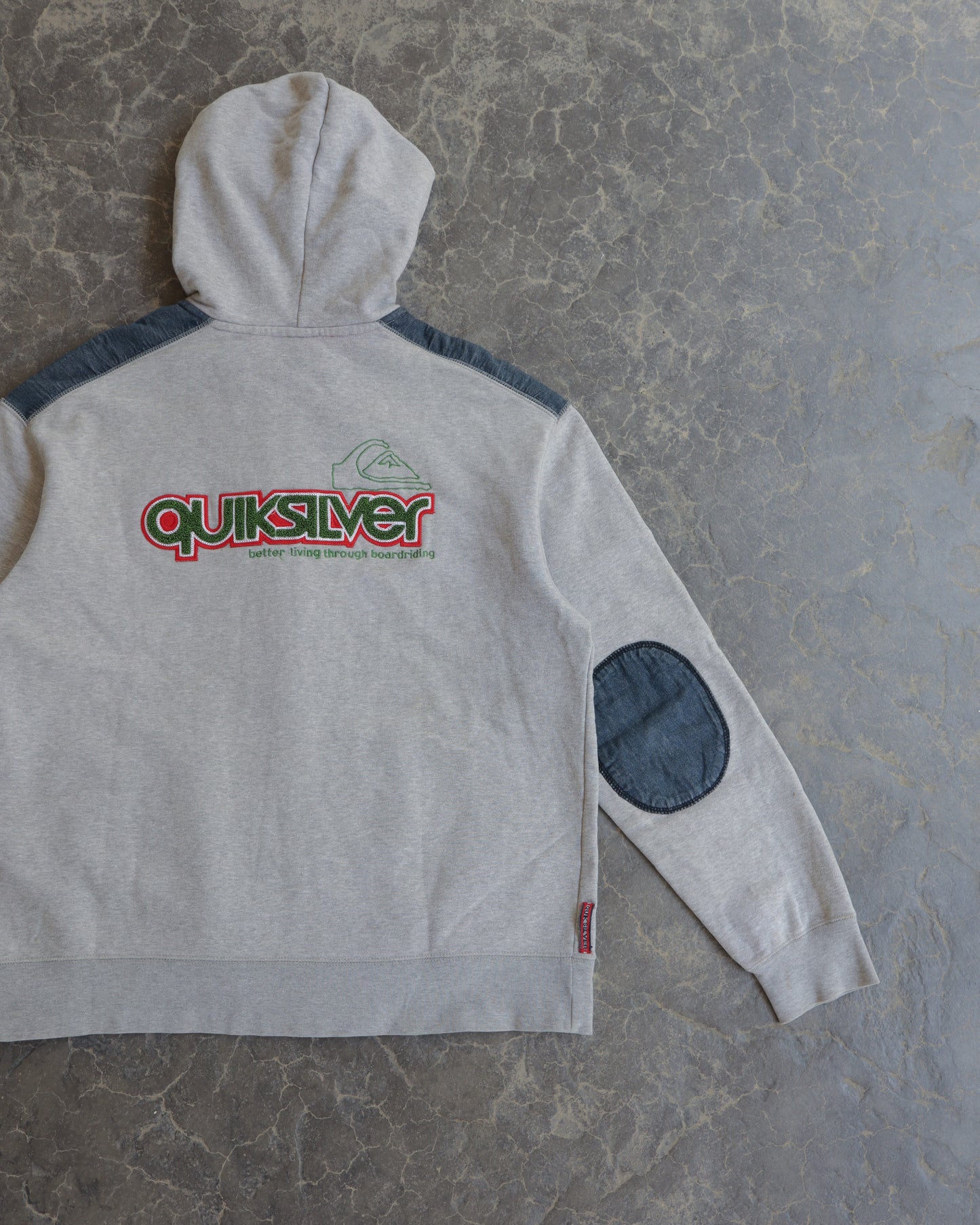 00s Quiksilver Full Zip Grey Hoodie  - XL