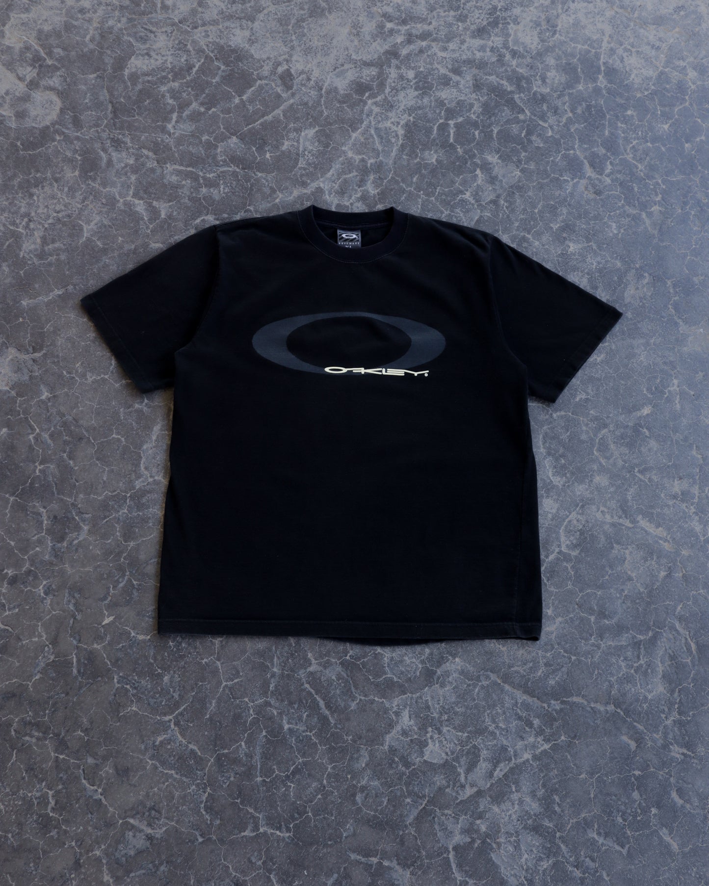 00s Oakley Software Black Spellout Tee - XL