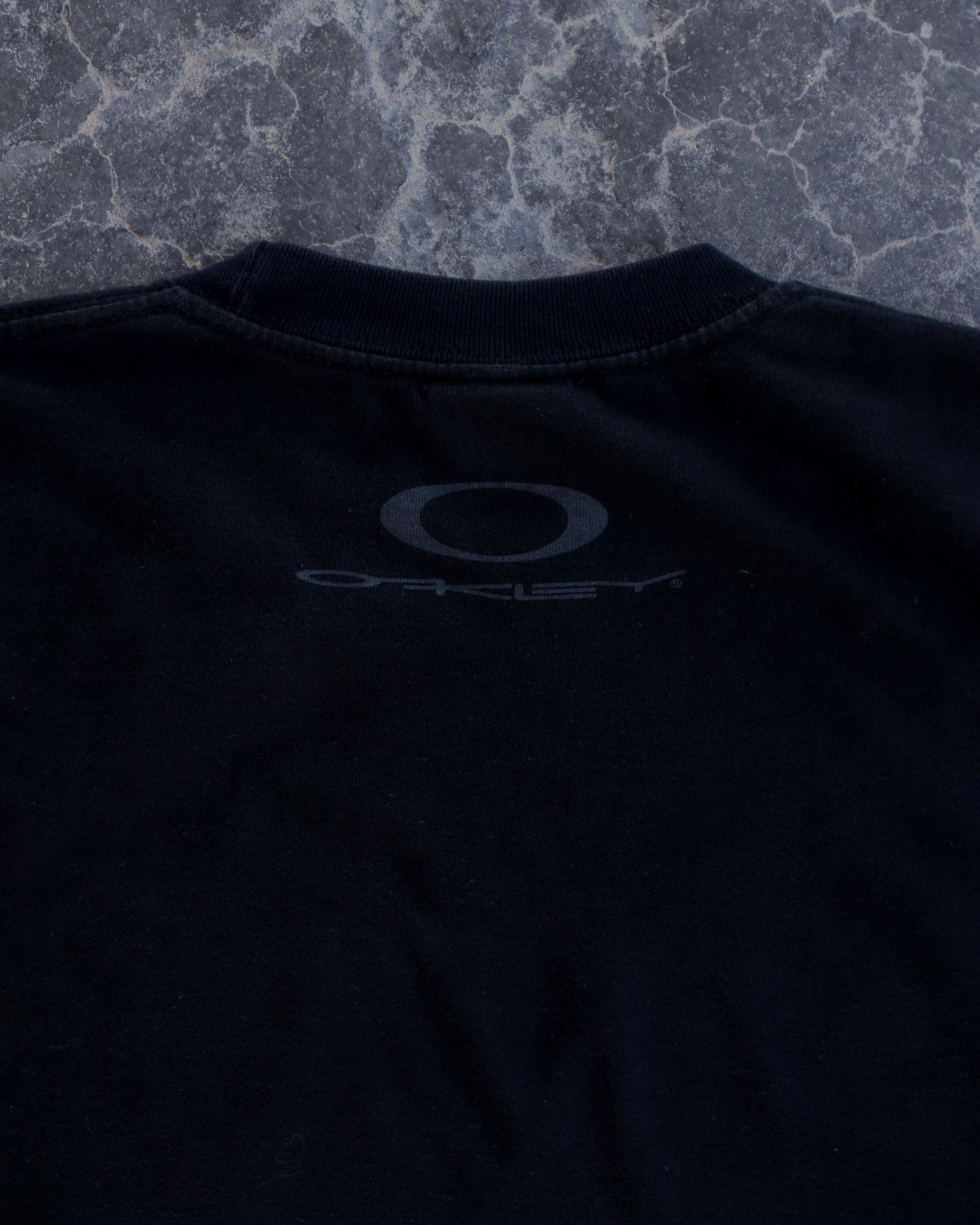 00s Oakley Software Black Spellout Tee - XL